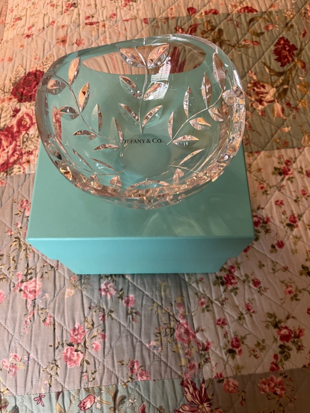 Tiffany & Co. Crystal Bowl on Tiffany Blue Box